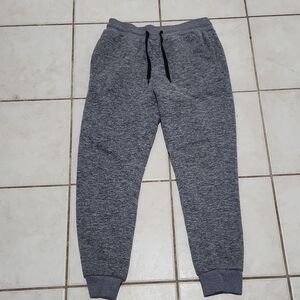Machine Gray Marled Jogger Pants Fleece Lined Cozy Sweatpants Casual Athleisure